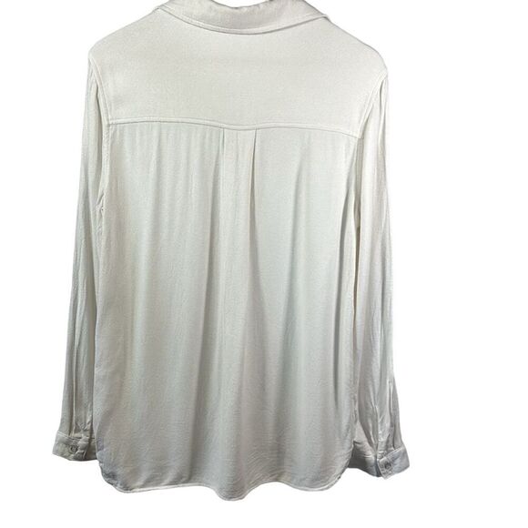 BELLA DAHL Women's Classic Long Sleeve Button Down Blouse White Size Small - Picture 6 of 12